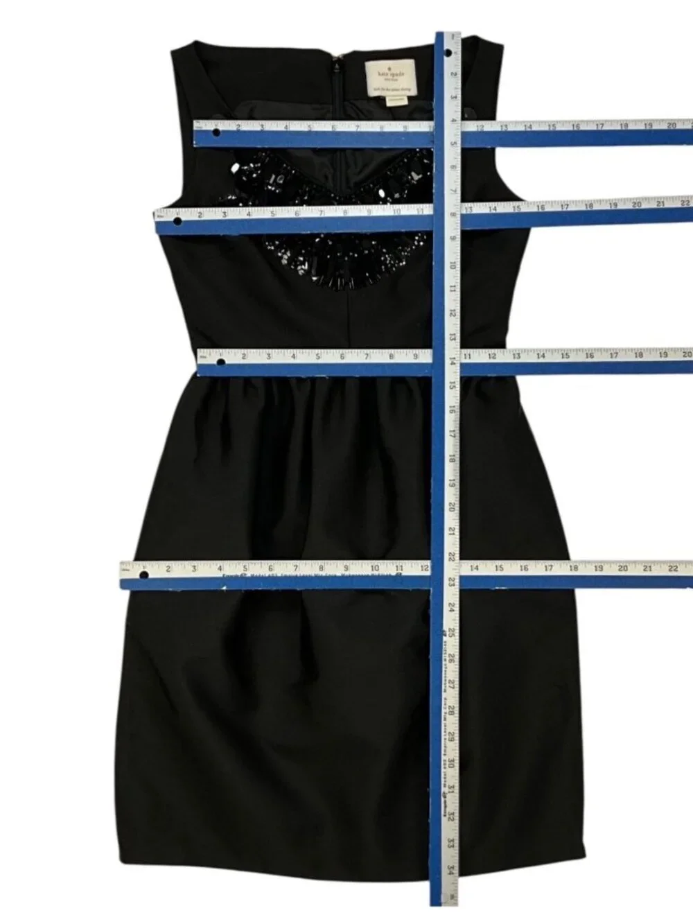 Kate Spade Embellished Cupcake Dress 0 Black Mini Sleeveless Pockets